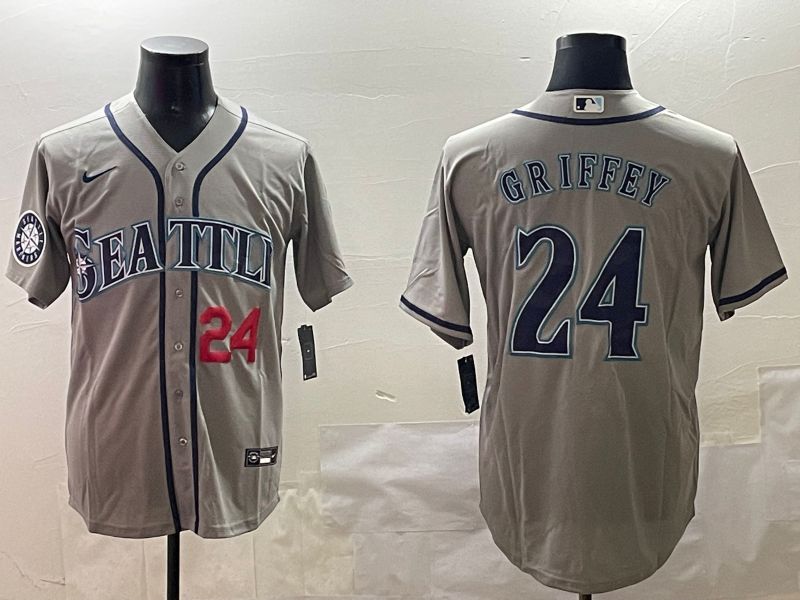 Men Seattle Mariners #24 Griffey Grey Game 2025 Nike MLB Jersey style 4->seattle mariners->MLB Jersey